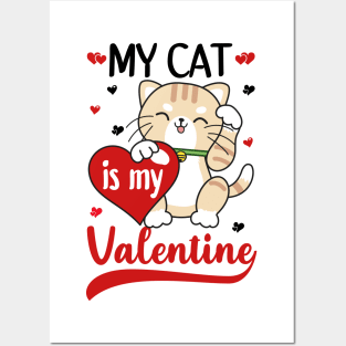 My Cat Is My Valentine Posters and Art